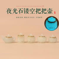 Luminous Stone Hollow Carved Lotus Sachet Pendant for DIY Crafts Keychains