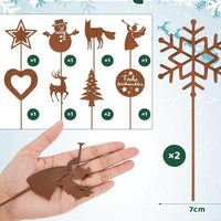 Halloween Christmas Rusty Metal Garden Stakes Outdoor Home Decor Ornaments