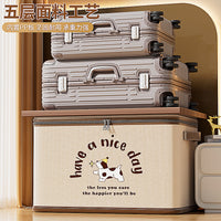 Foldable Fabric Storage Box with Lid for Clothes and Wardrobe Organization