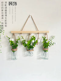Nordic Ins Style Hemp Rope Conch Glass Hydroponic Vase Wall Decor