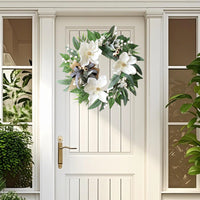 Artificial Magnolia Berry Eucalyptus Wreath for Front Door Wedding Decor