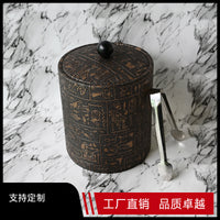 Double-Wall Stainless Steel Ice Bucket with Lid, Leather-Finish Exterior, Wine and Bar Use