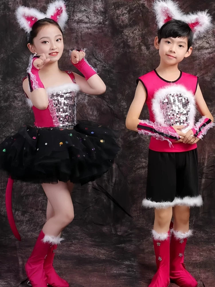 Happy Star Cat Kids' Tutu Dress Costume for Performances and Kindergarten Plays