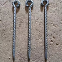 Heavy-Duty Steel Tent Stakes for Outdoor Camping and Canopies, Threaded Ground Pegs
