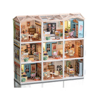 DIY Miniature Dollhouse Kit with Furniture and LED Lights, 3D Wooden Model Craft for Adults and Teens