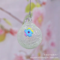 Hanging Hummingbird Feeder with Colorful Glass Wind Chime for Outdoor Garden