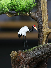 Miniature Crane Figurine for Landscape Decor and Bonsai