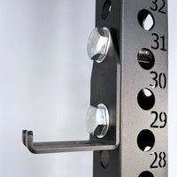 Barbell Bar Storage Hooks for Squat Racks, Single Tooth J-Hooks, Fitness Equipment Accessories