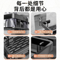 No-Drill Space Aluminum Bathroom Corner/Rectangle Storage Shelf Wall Mounted Organizer