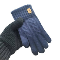 Men's Winter Warm Alpaca Wool Touchscreen Gloves for Cycling and Cold Weather