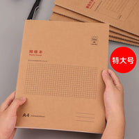 A4 Kraft Paper Notebook Set - Lined, English, Cornell, or Grid Pages for Students & Office
