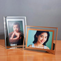Crystal Clear Glass Photo Frame for Certificates and Pictures, Desktop Display