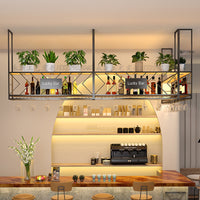 Bar Counter Top Wine Rack Hanging Cabinet Light Luxury Bar Suspended Wine Cabinet Red Wine Rack Storage Rack Inverted Goblet Holder