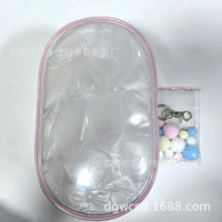 20CM Cotton Doll Carrier Bag with Transparent Display Window, Crossbody Shoulder Bag for Outings