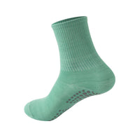 Non-Slip Yoga Pilates Barre Socks with Silicone Grips for Women, Mid-Calf Cotton Fitness & Dance Socks