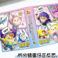 A5 Cartoon Egg Character Collectible Card Album with Hardcover and Loose-Leaf Pages