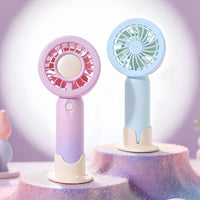 Portable Handheld Mini Fan with Stand, USB Rechargeable Personal Desk Fan