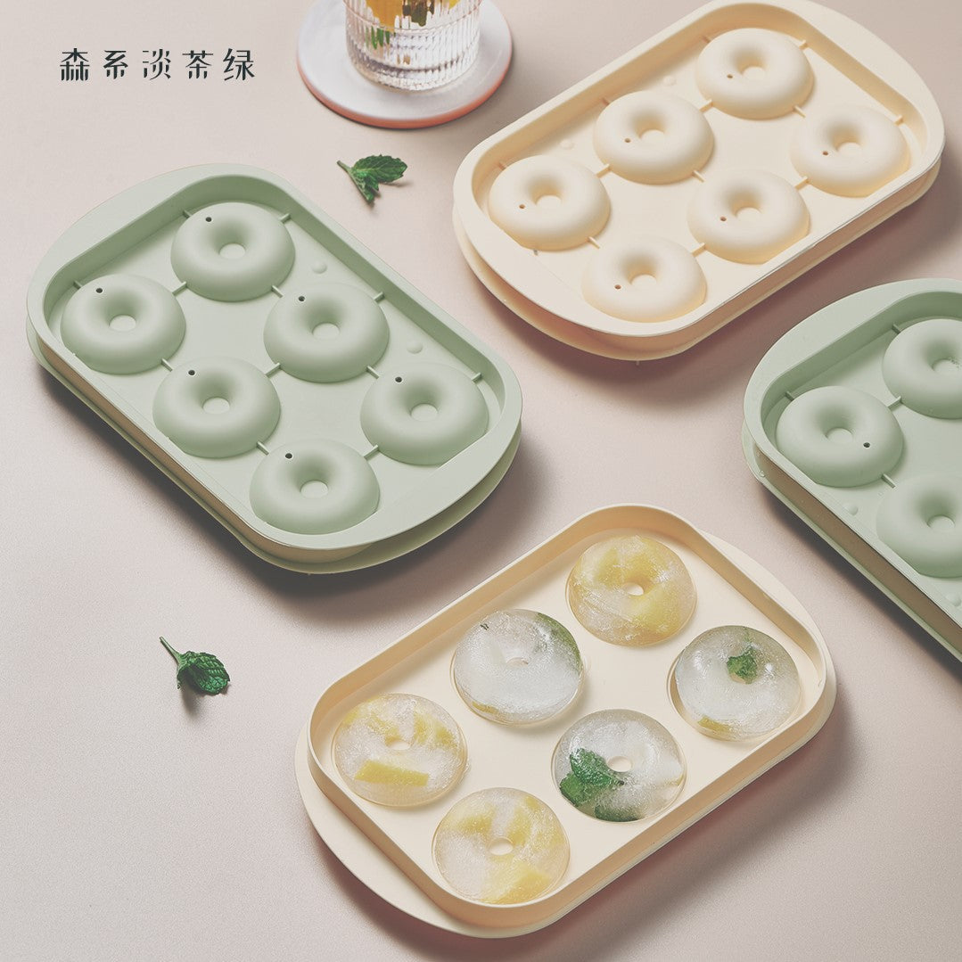 2026 New Donut Ice Cube Tray Mold Food-Grade Ice Maker with Lid Cute Kitchen DIY Ice Block Tool