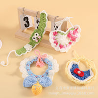 Hand-Knitted Pet Collar Scarf for Cats & Small Dogs