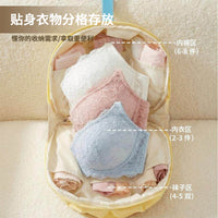 Travel Underwear Organizer Bag Portable Lingerie Bra Briefs Socks Storage Pouch 3-in-1 Divided Organizer
