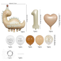 Retro Dinosaur Number Balloon Set for Kids' Birthday Parties and Photo Props