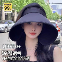 Women's Wide Brim UV Protection Sun Visor Hat Foldable for Outdoor Summer