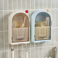 Dopamine Kitchen Wall-Mounted Chopstick Holder with Drain, Multifunctional Cutlery Storage Rack for Home