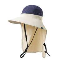 Summer UV Protection Sun Hat with Neck Flap for Women, Breathable Wide Brim Fisherman Cap