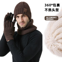 Unisex Knitted Beanie Hat Scarf and Gloves 3-Piece Set for Winter Warmth