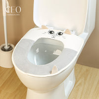 CEO Toilet Seat Cover, Thickened Cartoon Embroidered Toilet Cushion for Winter
