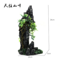 Aquarium Mountain Ornament Resin Fish Tank Decoration with Hiding Cave