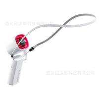Portable Handheld Turbo Fan with Digital Display, Foldable, Rechargeable, and Lanyard