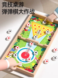 Wooden Fast Sling Puck Game Set for Kids and Adults - Multi-Game Tabletop Fun