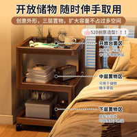 Bedside Table with Storage, Small Mobile Nightstand for Bedroom, Simple Multifunctional Side Table