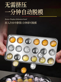 304 Stainless Steel Spherical Ice Cube Mold with Storage Box for Whiskey and Cocktails