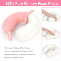 Travel Neck Pillow Memory Foam U-Shaped Head Support for Airplane Car Office