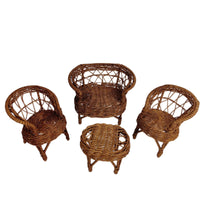 1:12 Miniature Dollhouse Woven Rattan Furniture for BJD OB11 Dolls
