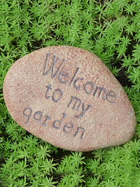 Outdoor Garden Welcome Stone Ornament Resin Simulation Fake Rock Decoration for Lawn Patio