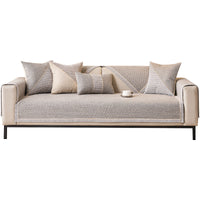 Japanese Style Woven Faux Linen Sofa Cover Slipcover for All Seasons