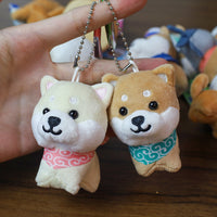 Japanese Shiba Inu Plush Keychain Charm Cartoon Dog Stuffed Animal for Bags and Keys