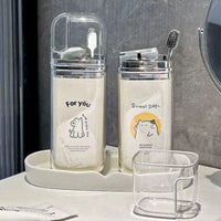3-in-1 Portable Travel Toothbrush Holder and Mouthwash Cup Set