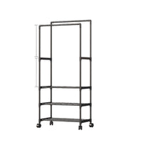 Multifunctional Garment Rack with Shoe Storage and Hat Organizer, Foldable Clothes Drying Rack for Bedroom