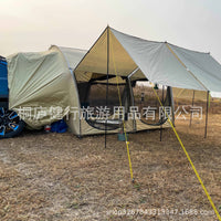 Car Tail Tent with Mesh Extension Awning for 5-8 People, Multi-functional Two-Room Design for Road Trips