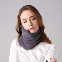 Travel Neck Pillow with Latex Support for Airplane, Car, and Office Naps