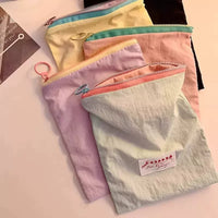 Macaron Portable Cosmetic Bag Set for Travel, Mini Toiletry Organizer Pouch