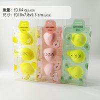 Fruit-Shaped Makeup Sponge Set - Lemon, Pear, Strawberry, Avocado, Peach Beauty Blenders