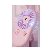 Portable USB Handheld Misting Fan with Foldable Stand, Humidifier, Cooling, Ambient Light, and Aroma Diffuser