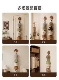 Over-the-Door Hat Rack Wall Mounted Organizer with 8/16 Hooks for Scarves Bags Coats