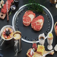 Foldable Outdoor Fire Pit Tea and Grill Table Set for Home, Camping and Patio Use