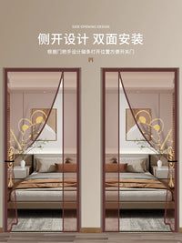 Magnetic Screen Door with Full Magnetic Strips, Reinforced Mesh, Self-Adhesive, Punch-Free Installation for Home